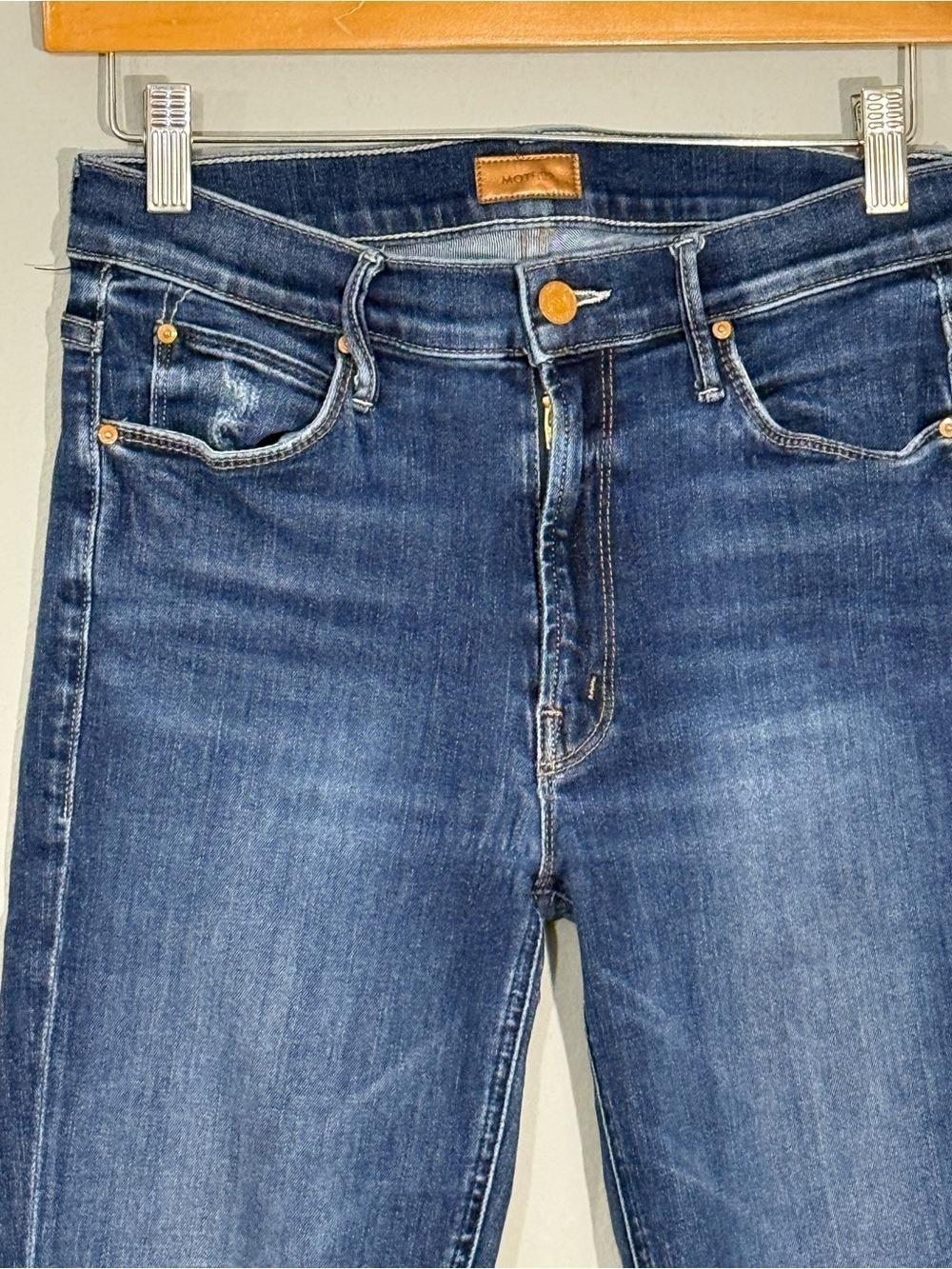 MOTHER The Mid Rise Dazzler Ankle Teaming Up Jeans Womens 27 Skinny Stretch - Picture 3 of 14